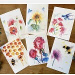 Stationary Set  Watercolor Floral Greeting Cards
